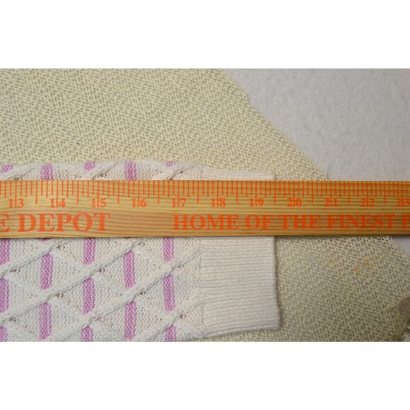Talbots Women's Cotton Linen White Purple Stripe Sweater Long Sleeve Size Small - Picture 7 of 8